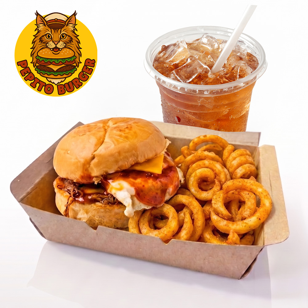 Burger Ayam Set Teh O Ais