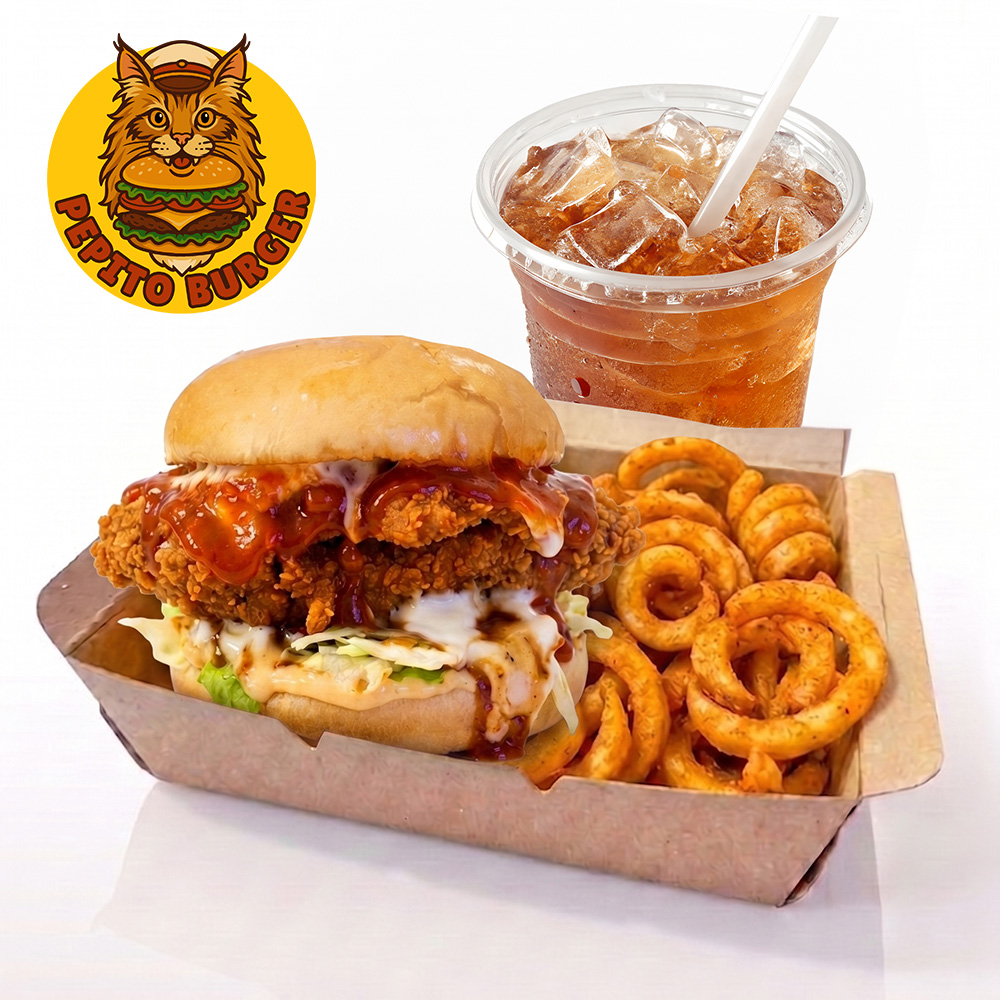 Crispy Chicken Burger Set Teh O Ais
